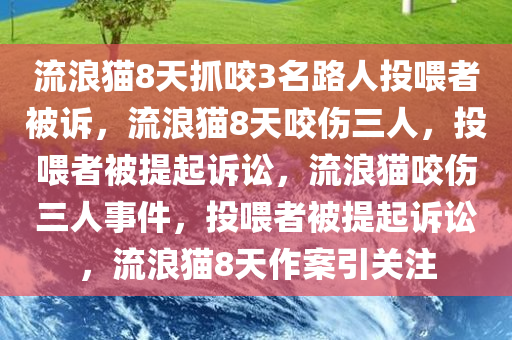 流浪猫8天抓咬3名路人投喂者被诉，流浪猫8天咬伤三人，投喂者被提起诉讼，流浪猫咬伤三人事件，投喂者被提起诉讼，流浪猫8天作案引关注