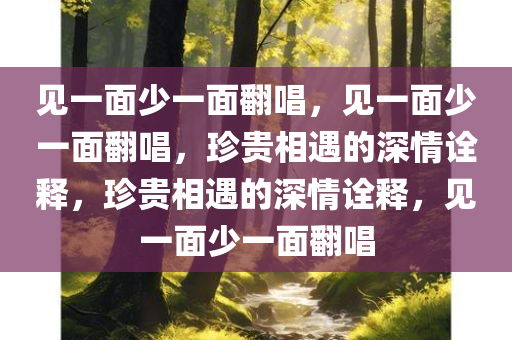 见一面少一面翻唱，见一面少一面翻唱，珍贵相遇的深情诠释，珍贵相遇的深情诠释，见一面少一面翻唱