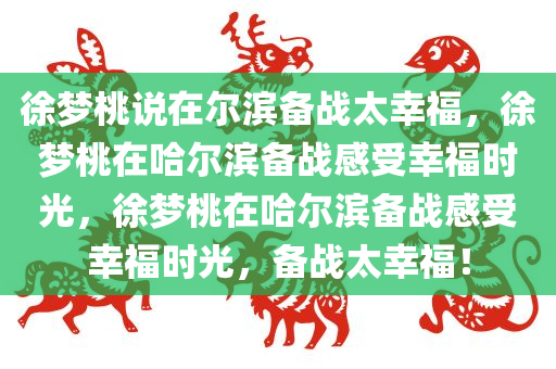 徐梦桃说在尔滨备战太幸福，徐梦桃在哈尔滨备战感受幸福时光，徐梦桃在哈尔滨备战感受幸福时光，备战太幸福！