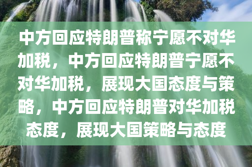 中方回应特朗普称宁愿不对华加税，中方回应特朗普宁愿不对华加税，展现大国态度与策略，中方回应特朗普对华加税态度，展现大国策略与态度