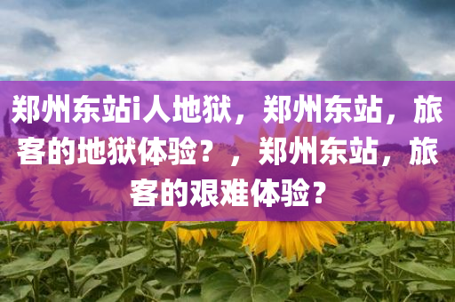 郑州东站i人地狱，郑州东站，旅客的地狱体验？，郑州东站，旅客的艰难体验？