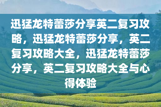 迅猛龙特蕾莎分享英二复习攻略，迅猛龙特蕾莎分享，英二复习攻略大全，迅猛龙特蕾莎分享，英二复习攻略大全与心得体验