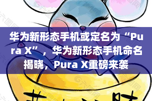 华为新形态手机或定名为“Pura X”，华为新形态手机命名揭晓，Pura X重磅来袭