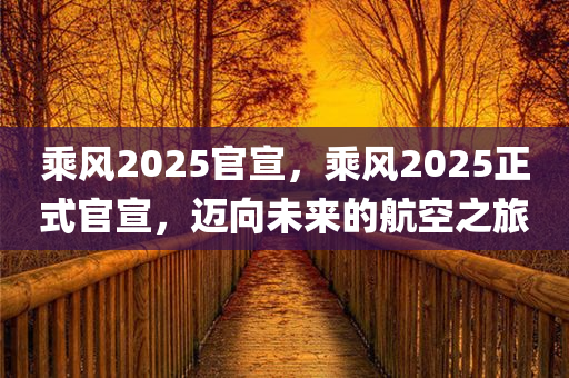 乘风2025官宣，乘风2025正式官宣，迈向未来的航空之旅