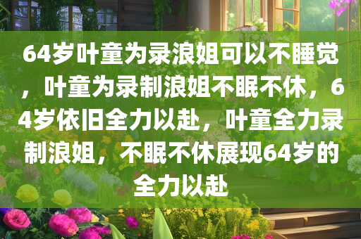 64岁叶童为录浪姐可以不睡觉，叶童为录制浪姐不眠不休，64岁依旧全力以赴，叶童全力录制浪姐，不眠不休展现64岁的全力以赴