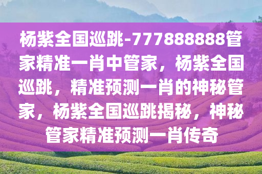 杨紫全国巡跳-777888888管家精准一肖中管家，杨紫全国巡跳，精准预测一肖的神秘管家，杨紫全国巡跳揭秘，神秘管家精准预测一肖传奇