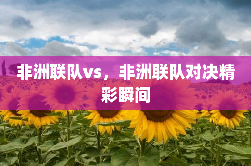 非洲联队vs，非洲联队对决精彩瞬间