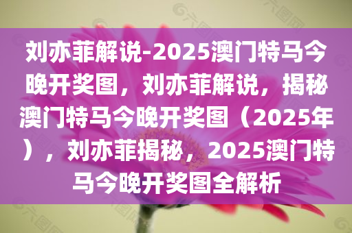 刘亦菲解说-2025澳门特马今晚开奖图，刘亦菲解说，揭秘澳门特马今晚开奖图（2025年），刘亦菲揭秘，2025澳门特马今晚开奖图全解析