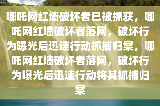 哪吒网红墙破坏者已被抓获