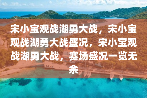 宋小宝观战湖勇大战，宋小宝观战湖勇大战盛况，宋小宝观战湖勇大战，赛场盛况一览无余