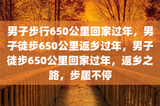 男子步行650公里回家过年，男子徒步650公里返乡过年，男子徒步650公里回家过年，返乡之路，步履不停