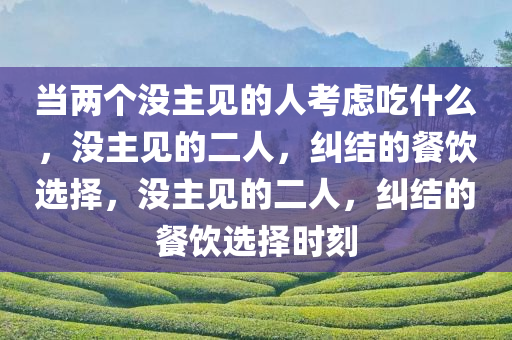 当两个没主见的人考虑吃什么，没主见的二人，纠结的餐饮选择，没主见的二人，纠结的餐饮选择时刻