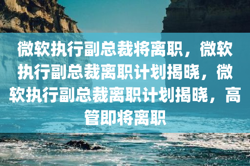 微软执行副总裁将离职