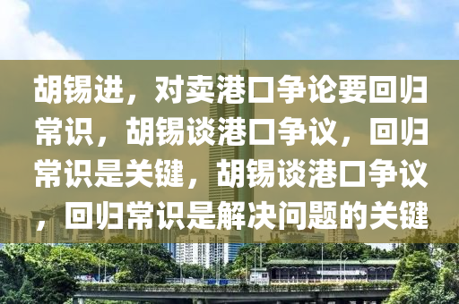 胡锡进，对卖港口争论要回归常识，胡锡谈港口争议，回归常识是关键，胡锡谈港口争议，回归常识是解决问题的关键