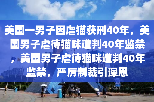 美国一男子因虐猫获刑40年，美国男子虐待猫咪遭判40年监禁，美国男子虐待猫咪遭判40年监禁，严厉制裁引深思