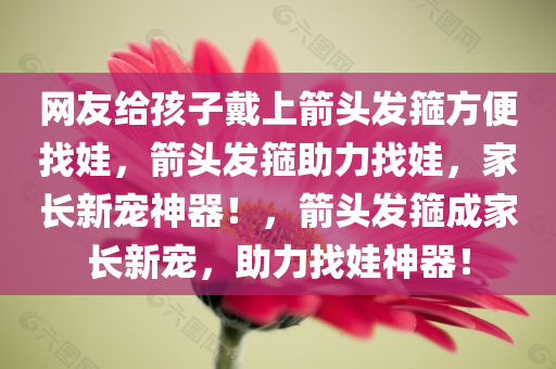 网友给孩子戴上箭头发箍方便找娃，箭头发箍助力找娃，家长新宠神器！，箭头发箍成家长新宠，助力找娃神器！