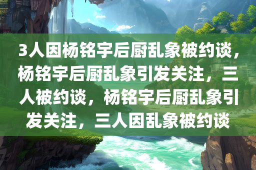 3人因杨铭宇后厨乱象被约谈，杨铭宇后厨乱象引发关注，三人被约谈，杨铭宇后厨乱象引发关注，三人因乱象被约谈