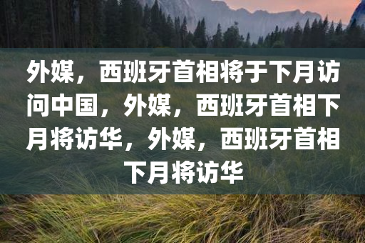 外媒，西班牙首相将于下月访问中国，外媒，西班牙首相下月将访华，外媒，西班牙首相下月将访华