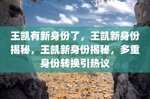 王凯有新身份了，王凯新身份揭秘，王凯新身份揭秘，多重身份转换引热议