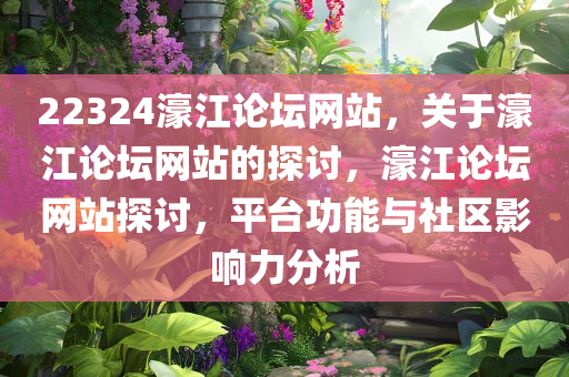 22324濠江论坛网站，关于濠江论坛网站的探讨，濠江论坛网站探讨，平台功能与社区影响力分析