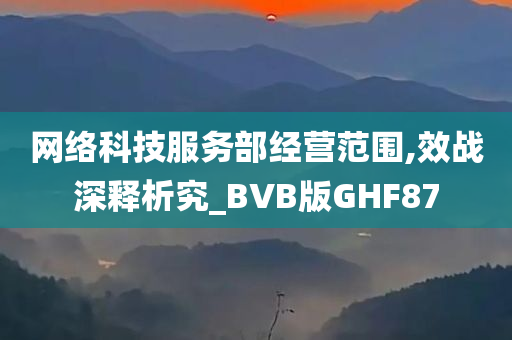 网络科技服务部经营范围,效战深释析究_BVB版GHF87