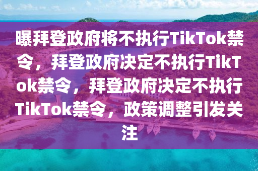 曝拜登政府将不执行TikTok禁令