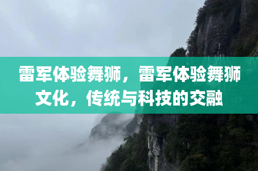 雷军体验舞狮，雷军体验舞狮文化，传统与科技的交融