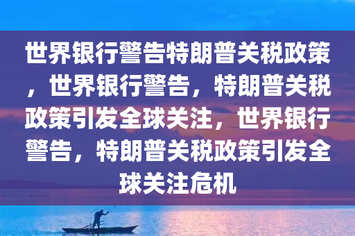 世界银行警告特朗普关税政策，世界银行警告，特朗普关税政策引发全球关注，世界银行警告，特朗普关税政策引发全球关注危机