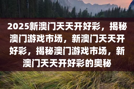 2025新澳门天天开好彩，揭秘澳门游戏市场，新澳门天天开好彩，揭秘澳门游戏市场，新澳门天天开好彩的奥秘