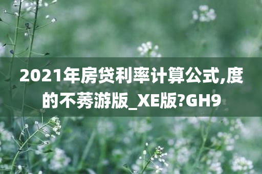 2021年房贷利率计算公式,度的不莠游版_XE版?GH9