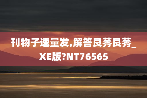 刊物子速量发,解答良莠良莠_XE版?NT76565