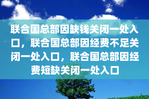 联合国总部因缺钱关闭一处入口，联合国总部因经费不足关闭一处入口，联合国总部因经费短缺关闭一处入口