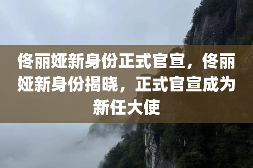 佟丽娅新身份正式官宣，佟丽娅新身份揭晓，正式官宣成为新任大使