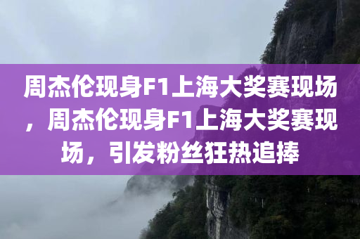 周杰伦现身F1上海大奖赛现场，周杰伦现身F1上海大奖赛现场，引发粉丝狂热追捧