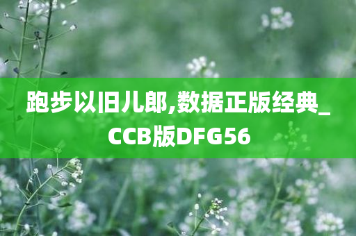 跑步以旧儿郎,数据正版经典_CCB版DFG56