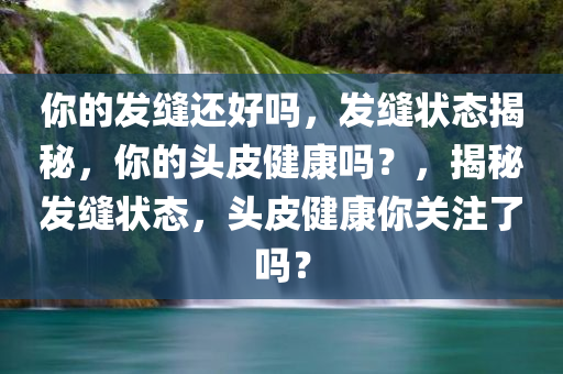 你的发缝还好吗，发缝状态揭秘，你的头皮健康吗？，揭秘发缝状态，头皮健康你关注了吗？