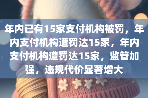 年内已有15家支付机构被罚，年内支付机构遭罚达15家，年内支付机构遭罚达15家，监管加强，违规代价显著增大