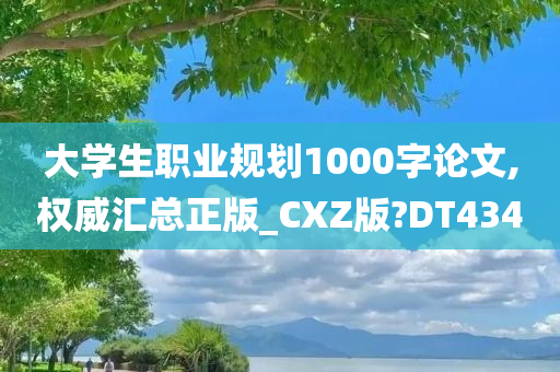 大学生职业规划1000字论文,权威汇总正版_CXZ版?DT434