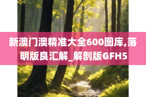 新澳门澳精准大全600图库,落明版良汇解_解剖版GFH5