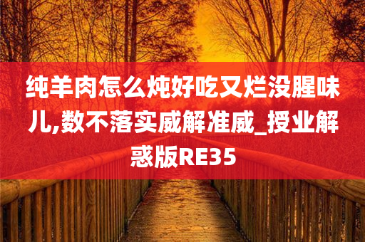 纯羊肉怎么炖好吃又烂没腥味儿,数不落实威解准威_授业解惑版RE35