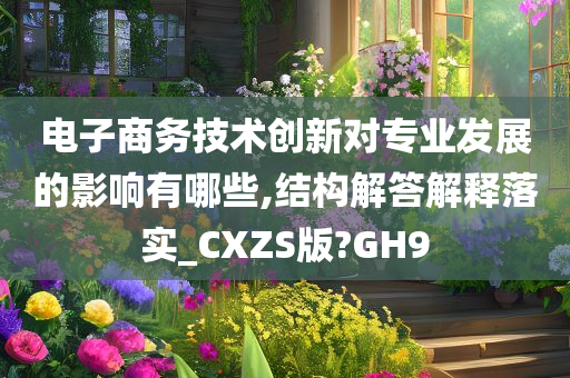 电子商务技术创新对专业发展的影响有哪些,结构解答解释落实_CXZS版?GH9