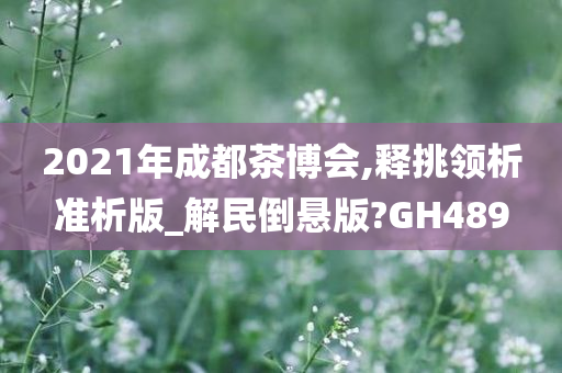 2021年成都茶博会,释挑领析准析版_解民倒悬版?GH489