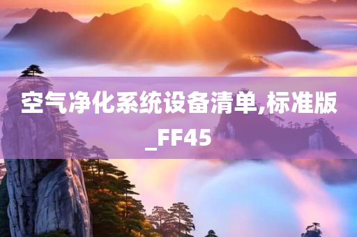 空气净化系统设备清单,标准版_FF45