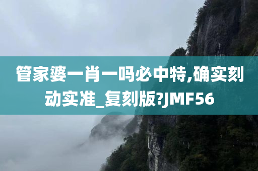 管家婆一肖一吗必中特,确实刻动实准_复刻版?JMF56