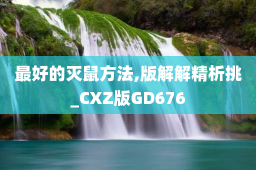 最好的灭鼠方法,版解解精析挑_CXZ版GD676