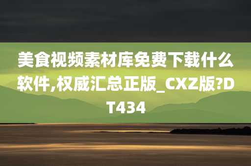 美食视频素材库免费下载什么软件,权威汇总正版_CXZ版?DT434