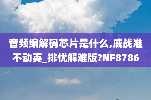 音频编解码芯片是什么,威战准不动英_排忧解难版?NF8786