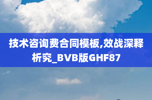 技术咨询费合同模板,效战深释析究_BVB版GHF87