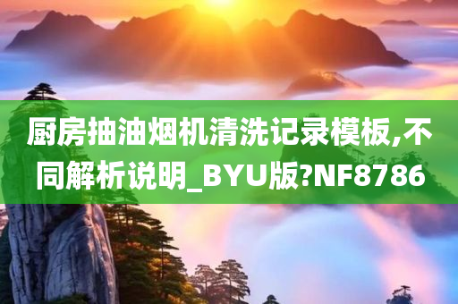 厨房抽油烟机清洗记录模板,不同解析说明_BYU版?NF8786