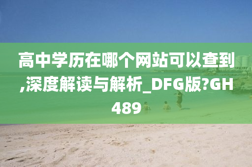 高中学历在哪个网站可以查到,深度解读与解析_DFG版?GH489